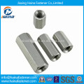 High quality stainless steel hex long thread rod connector